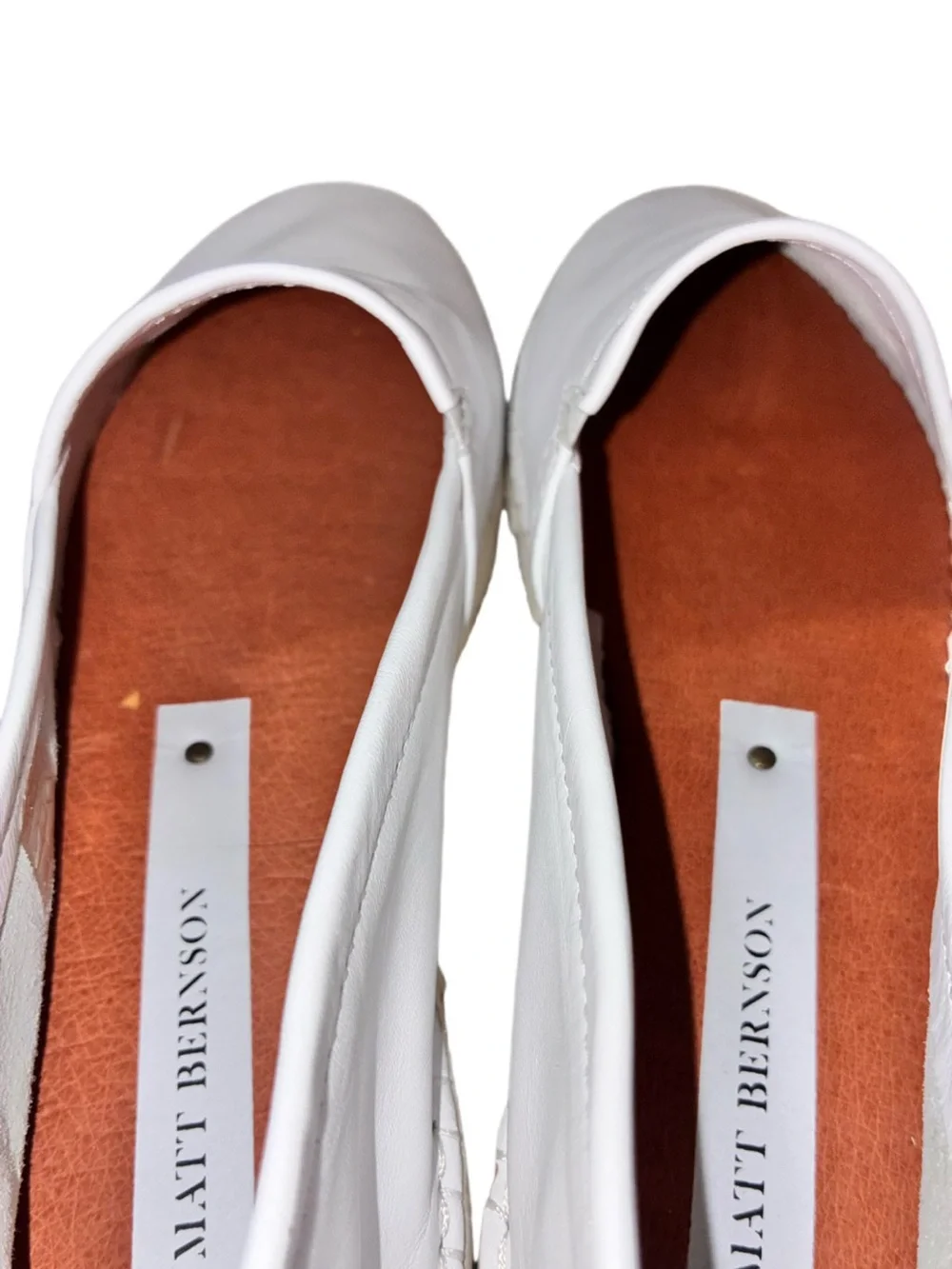 Matt Bernson White Leather Espadrilles